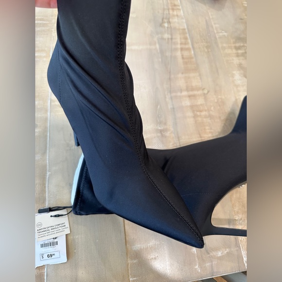 Zara high heel fabric ankle boots 👢 black nwt - Picture 15 of 16
